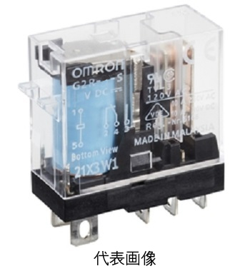 オムロン G2R-2-SND DC5 ミニパワーリレープラグイン端子タイプ 動作表示灯およびダイオード内蔵形 極数2 (DC5V)