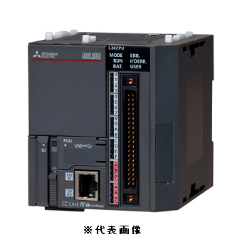 三菱電機 L06CPU MELSEC-Lシリーズ CPUユニット 汎用出力機能:シンクタイプ プログラム容量:60Kステップ 基本演算処理速度:9.5ns 通信インタフェース:Ethernet