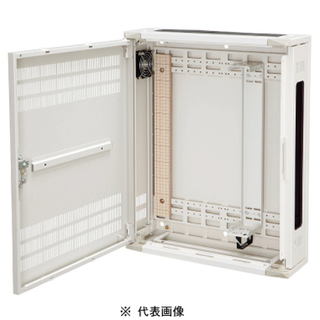 日東工業 THD16-565-BF HUB収納キャビネット 壁掛けボデーファン付タイプ 色ペールホワイト塗装 外形 (W=500 h=650 D=160) mm 取付ユニット2U