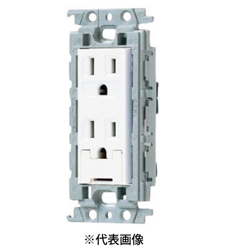 パナソニック WTF113248LG 埋込アースターミナル付接地ダブルコンセント 絶縁枠付 15A 125V AC 色 ライトグリーン