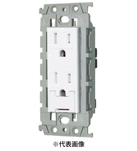 パナソニック WTL115249W 埋込扉付アースターミナル付接地ダブルコンセント 絶縁枠付 15A 125V AC 色 セラミックホワイト